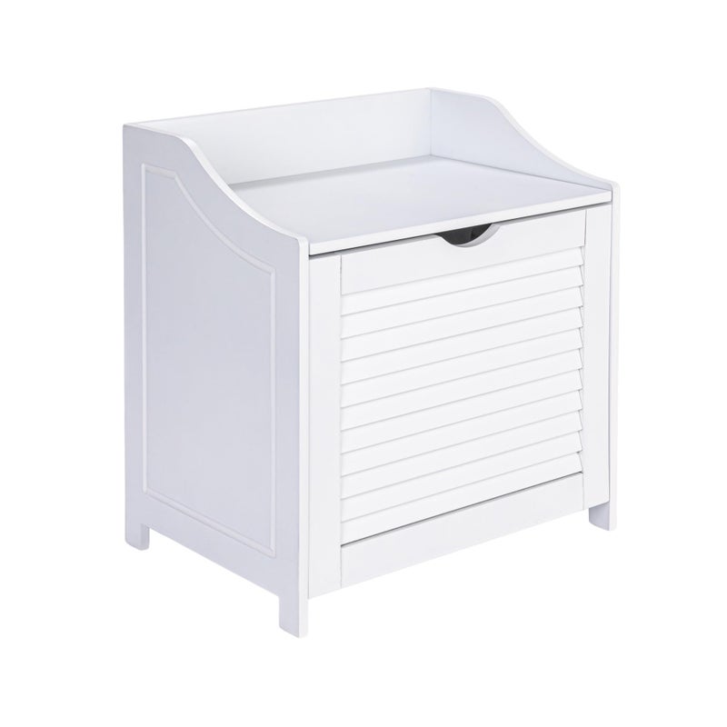 Household Essentials Single Load Hamper Cabinet Seat, White - Image 1